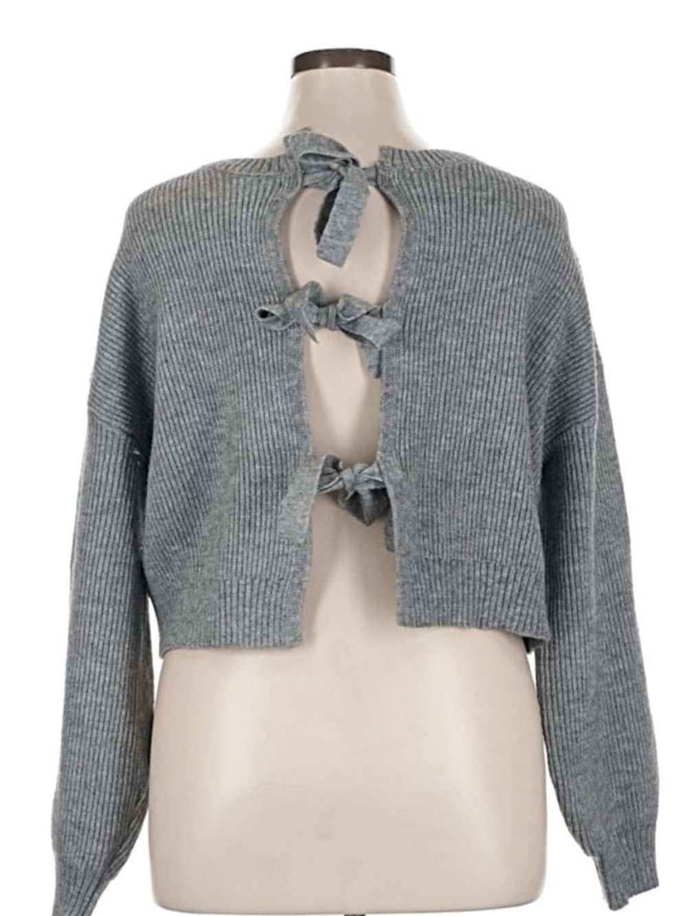 Cider Gray Ribbed Crewneck Sweater